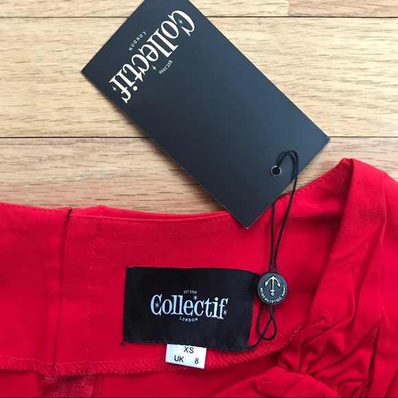 Collwctif NWT“Trixie” red wiggle dress size XS - Picture 5 of 6